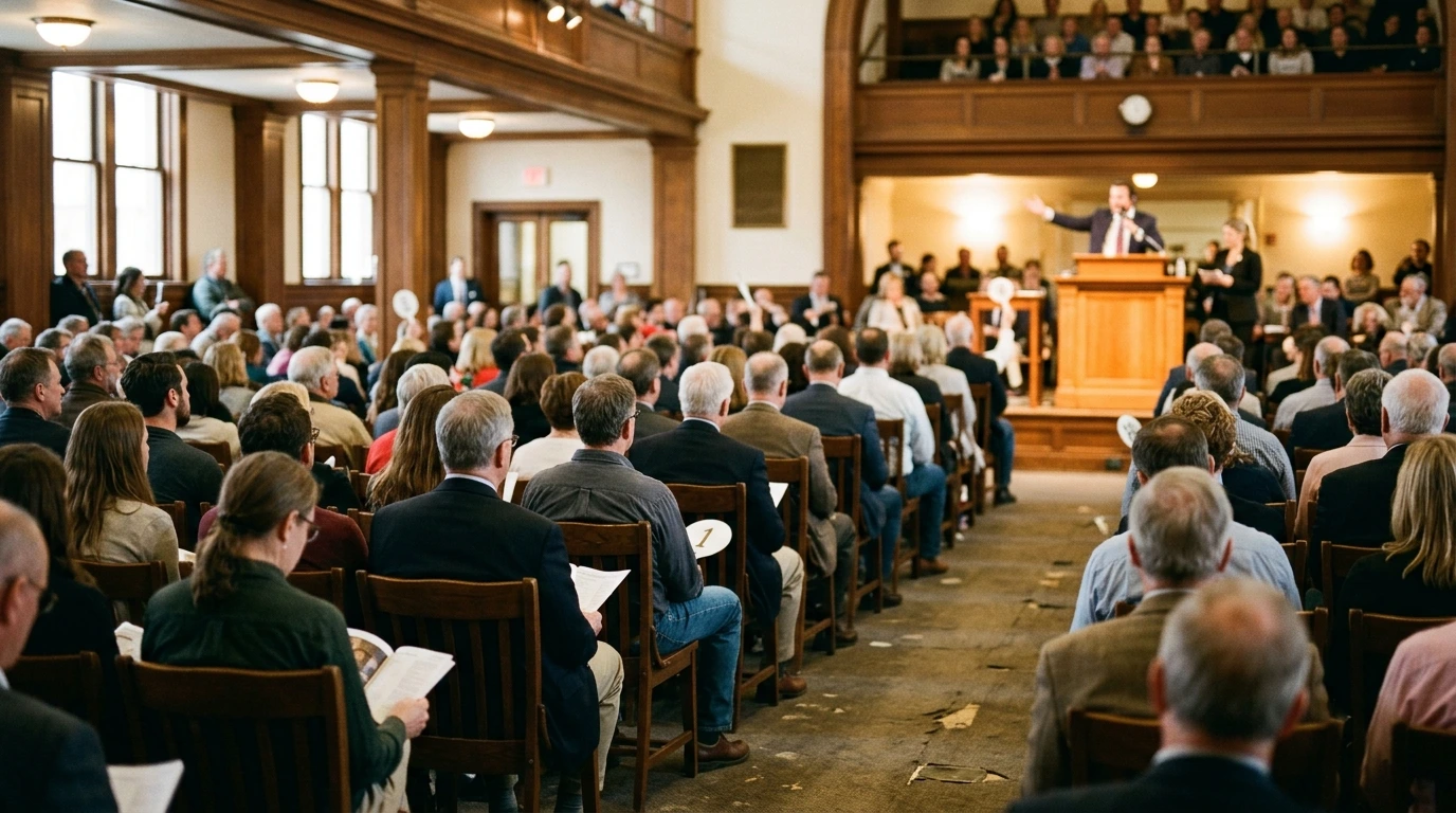 Salle des ventes pendant une vacation publique