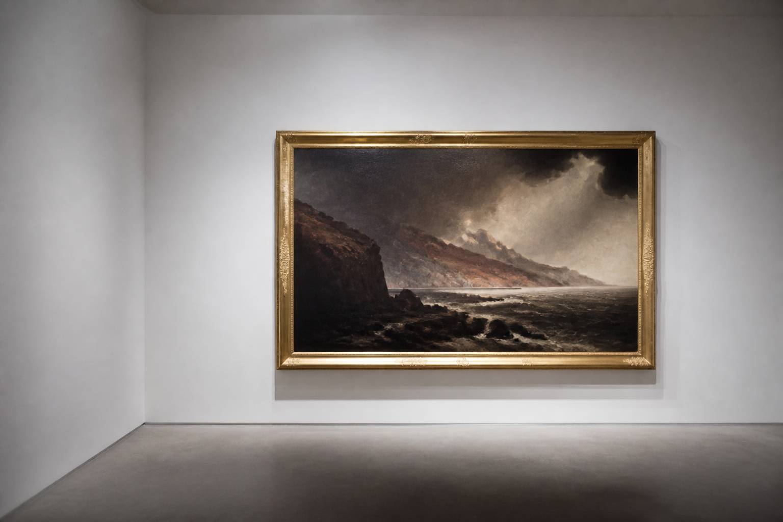 Tableau de paysage romantique dans un cadre doré
