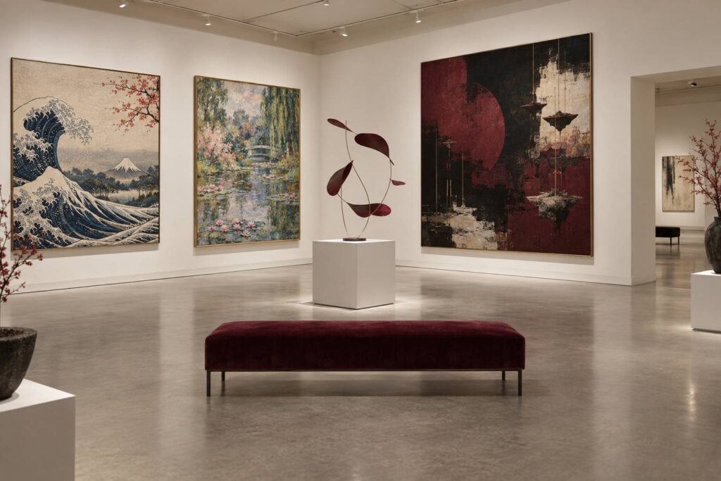 Illustration éditoriale du sujet : Mondes flottants : du Japonisme aux courants de l'art contemporain